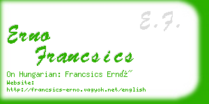 erno francsics business card